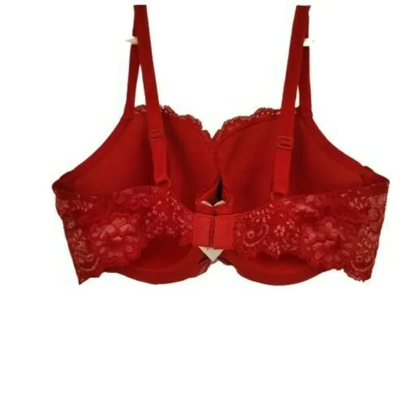 Victoria's Secret Dream Angels Lined Demi Bra red Lace Underwire 36D VGUC - Picture 3 of 5